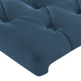 Tăblie de pat cu led, albastru închis, 180x7x118/128cm, catifea, 5 image