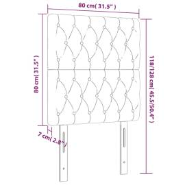 Tăblie de pat cu led, albastru, 80x7x118/128 cm, textil, 6 image