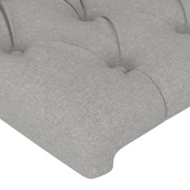 Tăblie de pat cu led, gri deschis, 200x7x118/128 cm, textil, 5 image