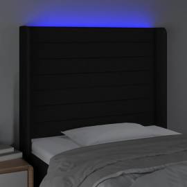 Tăblie de pat cu led, negru, 103x16x118/128 cm, textil, 4 image