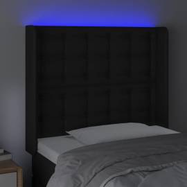 Tăblie de pat cu led, negru, 83x16x118/128 cm, piele ecologică, 4 image