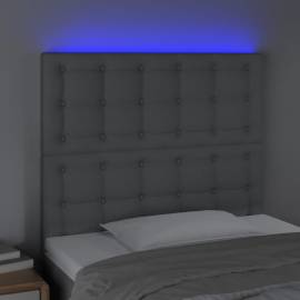 Tăblie de pat cu led, gri deschis, 100x5x118/128 cm, textil, 3 image