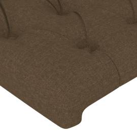 Tăblie de pat cu led, maro închis, 100x7x118/128 cm, textil, 5 image