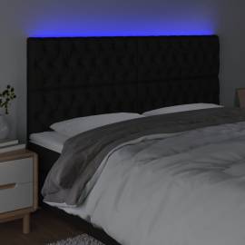 Tăblie de pat cu led, negru, 180x7x118/128 cm, textil, 3 image