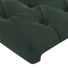 Tăblie de pat cu led, verde închis, 200x7x118/128 cm, catifea, 5 image