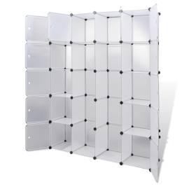 Dulap modular cu 14 compartimente alb 37 x 146 x 180,5 cm, 4 image