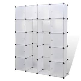 Dulap modular cu 14 compartimente alb 37 x 146 x 180,5 cm, 2 image
