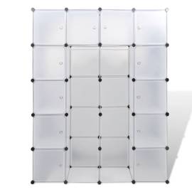 Dulap modular cu 14 compartimente alb 37 x 146 x 180,5 cm, 3 image