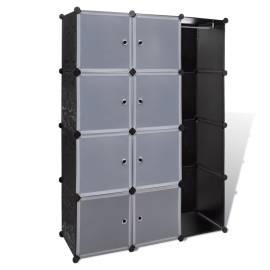 Dulap modular cu 9 compartimente, 37x115x150 cm, negru și alb, 2 image