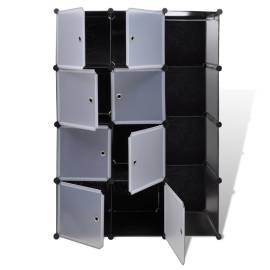 Dulap modular cu 9 compartimente, 37x115x150 cm, negru și alb, 4 image