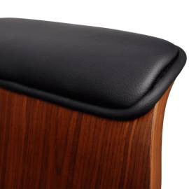 Scaun cu brațe pivotant, lemn curbat și piele ecologică, 3 image