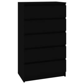 Dulap cu sertar, negru, 60x36x103 cm, lemn prelucrat, 2 image