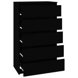Dulap cu sertar, negru, 60x36x103 cm, lemn prelucrat, 7 image