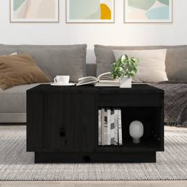 Măsuță de cafea, negru, 60x61x32,5 cm, lemn masiv de pin, 3 image