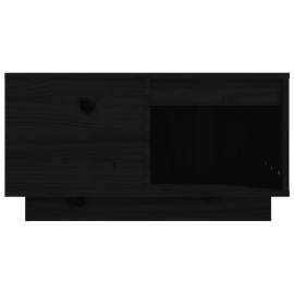 Măsuță de cafea, negru, 60x61x32,5 cm, lemn masiv de pin, 5 image