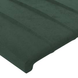 Tăblie de pat cu led, verde închis, 147x16x118/128 cm, catifea, 6 image
