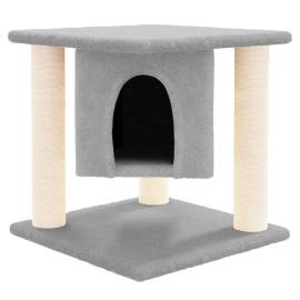 Ansamblu de pisici, stâlpi din funie sisal, gri deschis, 37 cm, 3 image