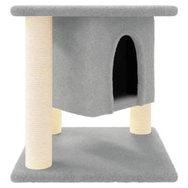 Ansamblu de pisici, stâlpi din funie sisal, gri deschis, 37 cm, 2 image