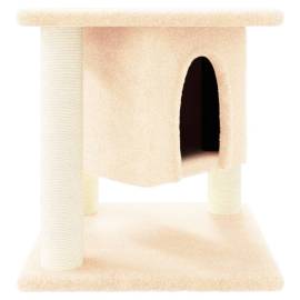Ansamblu de pisici cu stâlpi din funie de sisal, crem, 37 cm, 2 image
