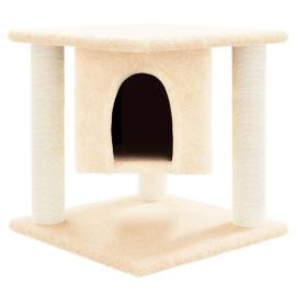 Ansamblu de pisici cu stâlpi din funie de sisal, crem, 37 cm, 3 image