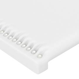 Tăblie de pat cu led, alb, 100x5x78/88 cm, piele ecologică, 5 image