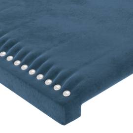 Tăblie de pat cu led, albastru închis, 144x5x118/128cm, catifea, 5 image