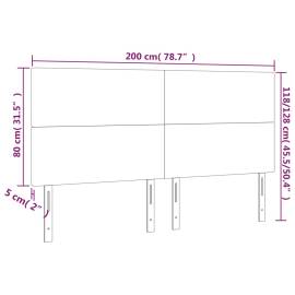 Tăblie de pat cu led, albastru, 200x5x118/128 cm, textil, 6 image