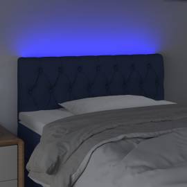 Tăblie de pat cu led, albastru, 90x7x78/88 cm, textil, 3 image