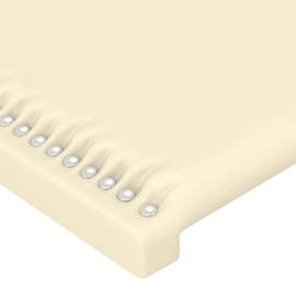 Tăblie de pat cu led, crem, 100x5x78/88 cm, piele ecologică, 5 image