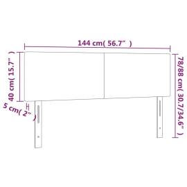 Tăblie de pat cu led, negru, 144x5x78/88 cm, piele ecologică, 6 image