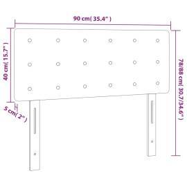 Tăblie de pat cu led, negru, 90x5x78/88 cm, piele ecologică, 6 image