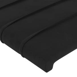 Tăblie de pat cu led, negru, 163x16x118/128 cm, catifea, 6 image