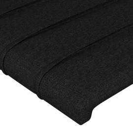 Tăblie de pat cu led, negru, 180x5x118/128 cm, textil, 5 image