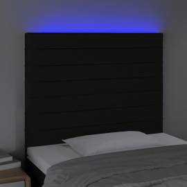 Tăblie de pat cu led, negru, 90x5x118/128 cm, textil, 3 image