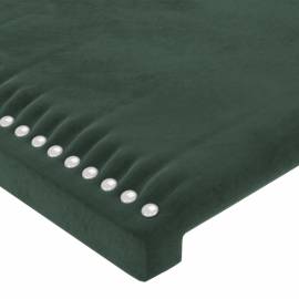Tăblie de pat cu led, verde închis, 163x16x118/128 cm, catifea, 5 image