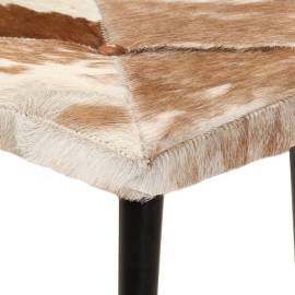 Scaun cu spătar înalt, cu taburet, maro, piele naturală, 5 image