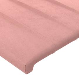 Tăblie de pat cu led, roz, 93x16x118/128 cm, catifea, 6 image