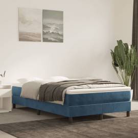 Saltea de pat cu arcuri, albastru închis, 120x200x20 , catifea