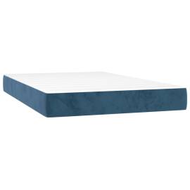 Saltea de pat cu arcuri, albastru închis, 120x200x20 , catifea, 2 image