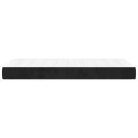 Saltea de pat cu arcuri, negru, 100x200x20 cm, catifea, 4 image