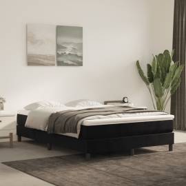 Saltea de pat cu arcuri, negru, 140x200x20 cm, catifea