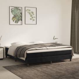 Saltea de pat cu arcuri, negru, 160x200x20 cm, catifea