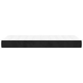 Saltea de pat cu arcuri, negru, 90x190x20 cm, catifea, 4 image