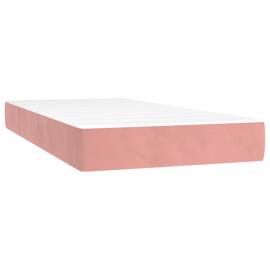 Saltea de pat cu arcuri, roz, 100x200x20 cm, catifea, 2 image