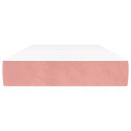 Saltea de pat cu arcuri, roz, 100x200x20 cm, catifea, 3 image