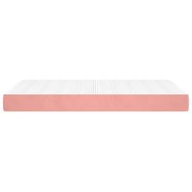Saltea de pat cu arcuri, roz, 120x200x20 cm, catifea, 4 image