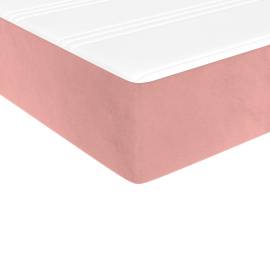 Saltea de pat cu arcuri, roz, 140x190x20 cm, catifea, 5 image