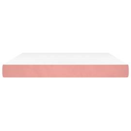 Saltea de pat cu arcuri, roz, 160x200x20 cm, catifea, 3 image