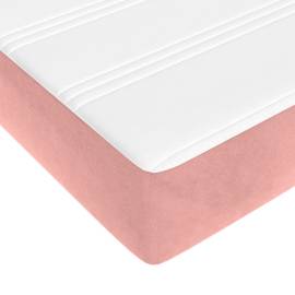 Saltea de pat cu arcuri, roz, 160x200x20 cm, catifea, 5 image