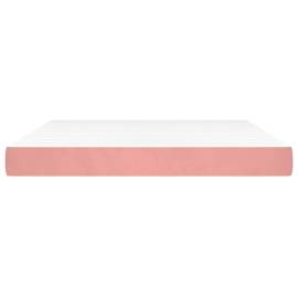 Saltea de pat cu arcuri, roz, 180x200x20 cm, catifea, 3 image